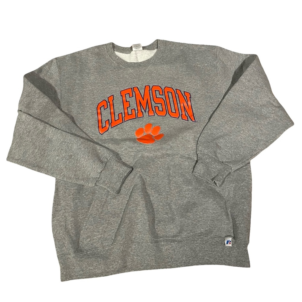 Vintage Y2K Grey Russell Athletic Clemson Tigers crewneck sweatshirt